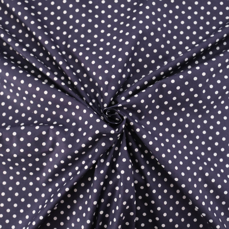 Navy Polka Dot Cotton Poplin - Maison Klem